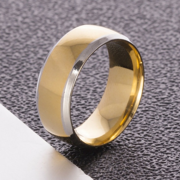 8mm Men Women Band Stainless Steel  Ring New - Picture 2 of 2